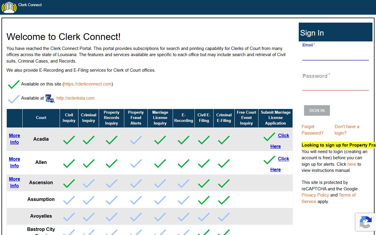 Caddo Parish court records after jail arrest ClerkConnect portal